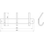Планка з гачками Globus Lux SQ 9435-3 SUS304