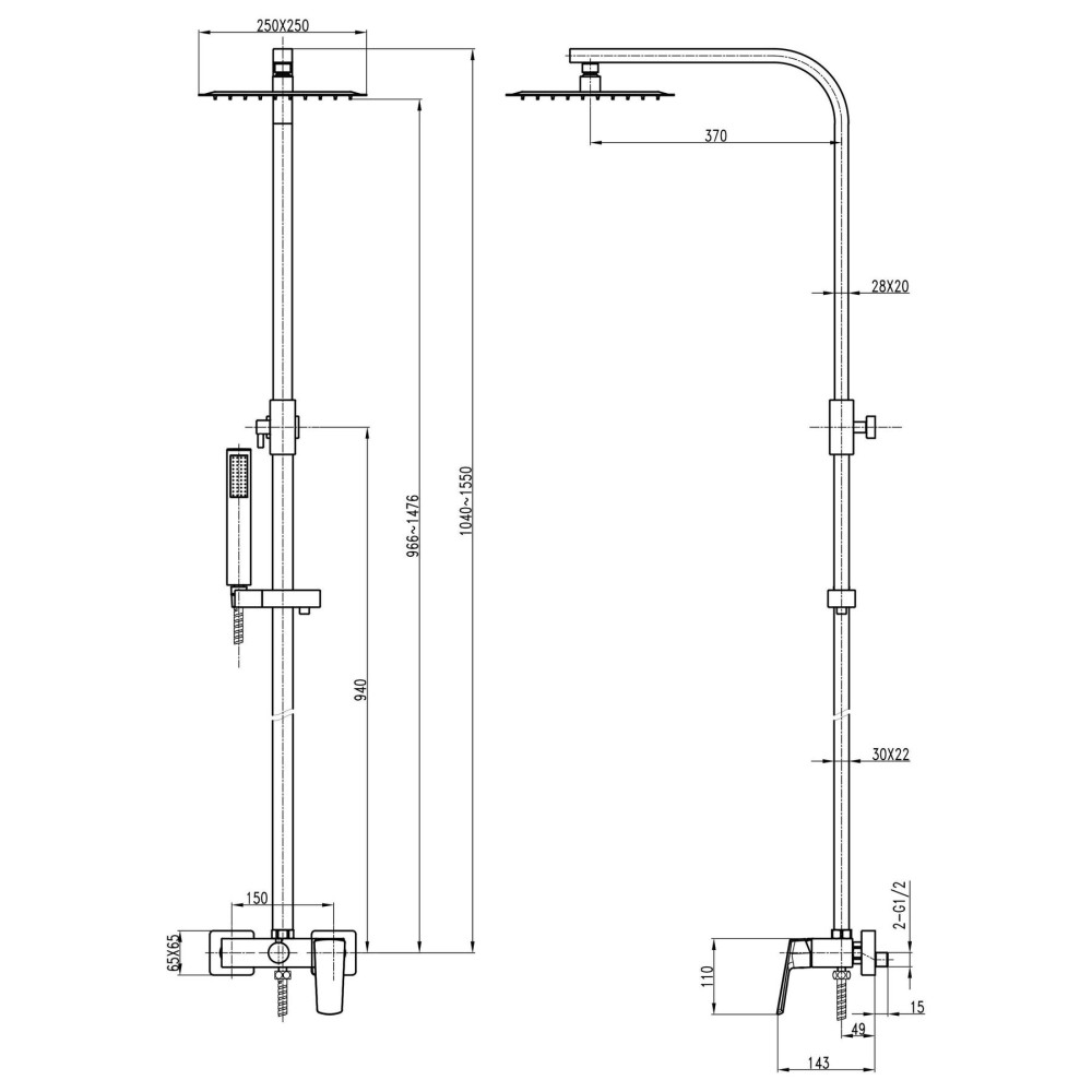 Душова система TOPAZ LEXI TL 21702-H57-00