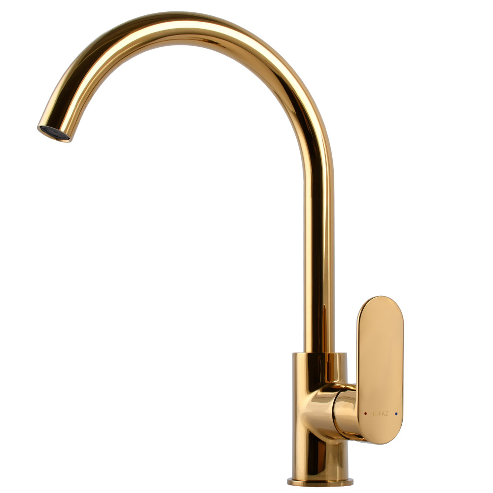Змішувач для кухні TOPAZ BARTS TB 07403-H36-AU боковий S- D35 шланги 45см золото PVD