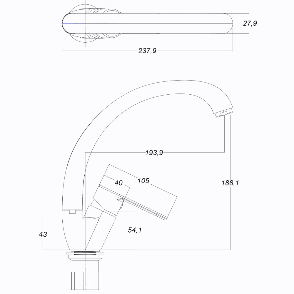 Змішувач для кухні Globus Lux Dolly GLD-0203S