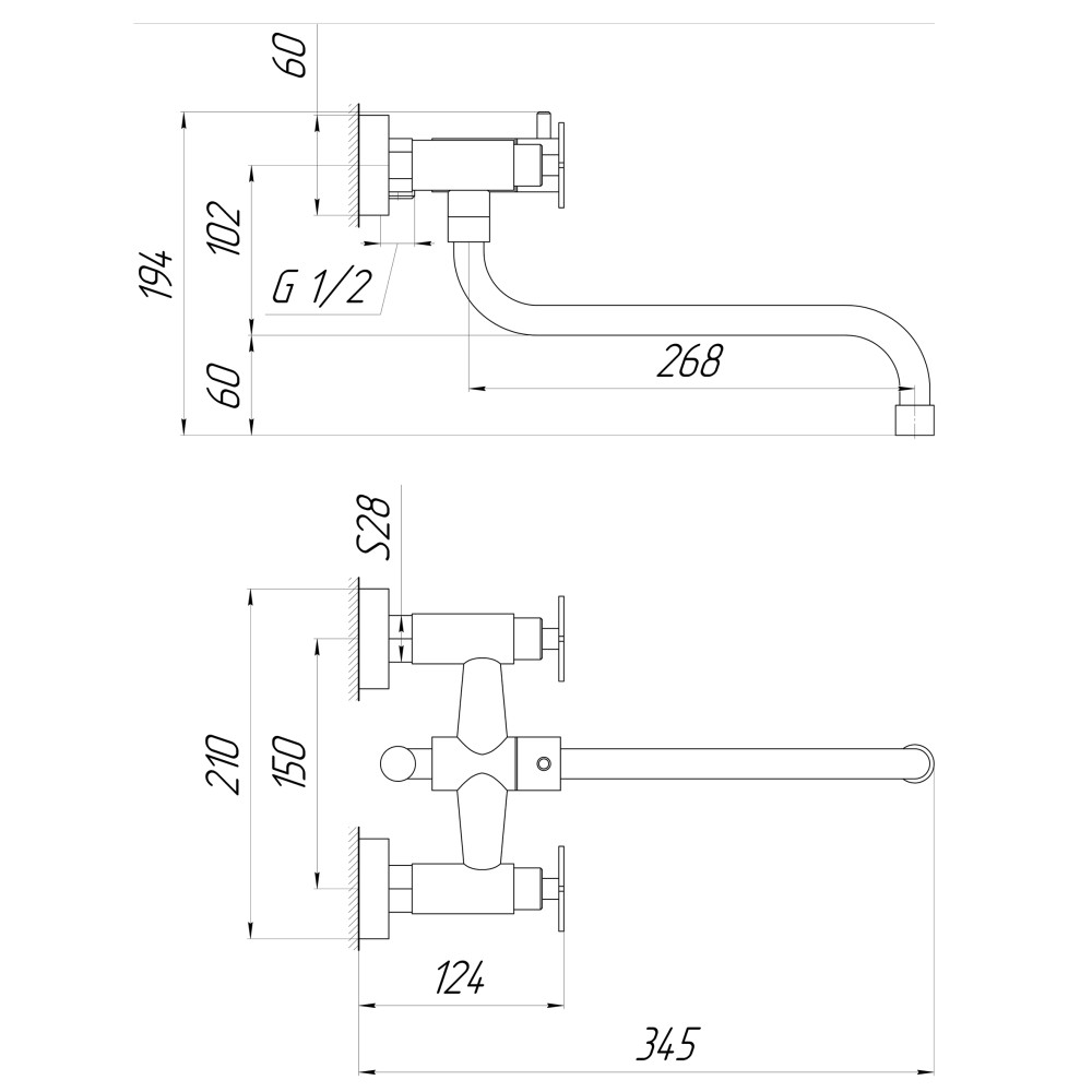 Змішувач для ванни Globus Lux DUKAT-8 SD8-208L