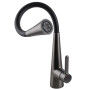 Змішувач для кухні Globus Lux LAZER Pro GLPR-203SM-GPлатунь Графіт,гофровилив Чорний з душ.насадкою