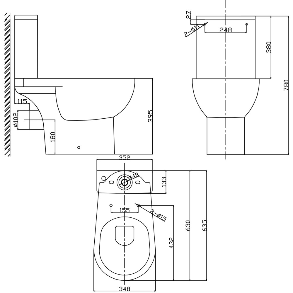 КОМПАКТ PRIMA B нижн., гориз безобідковий з поліпропіленовим сидінням SOFT-CLOSE CT-PHB-PP