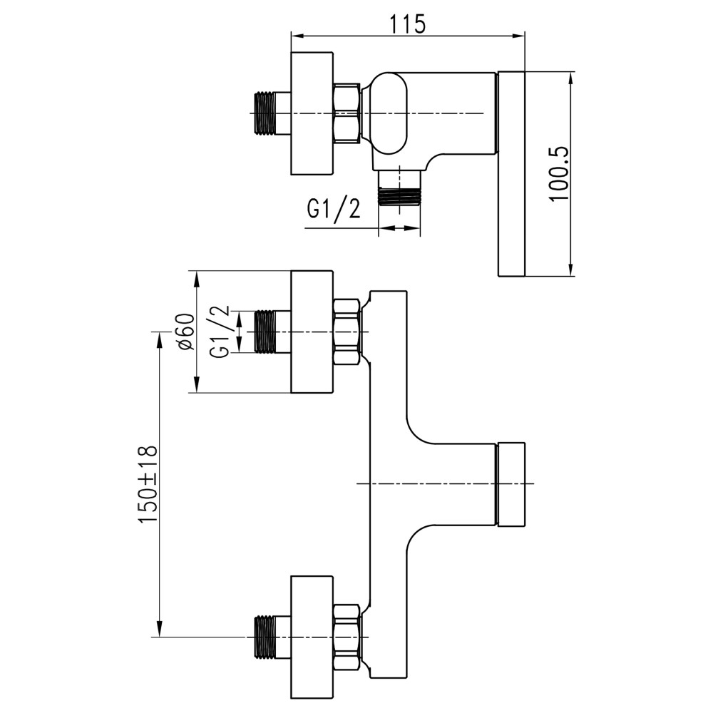 Змішувач для душу TOPAZ MODERNO TMD-33701-H78A