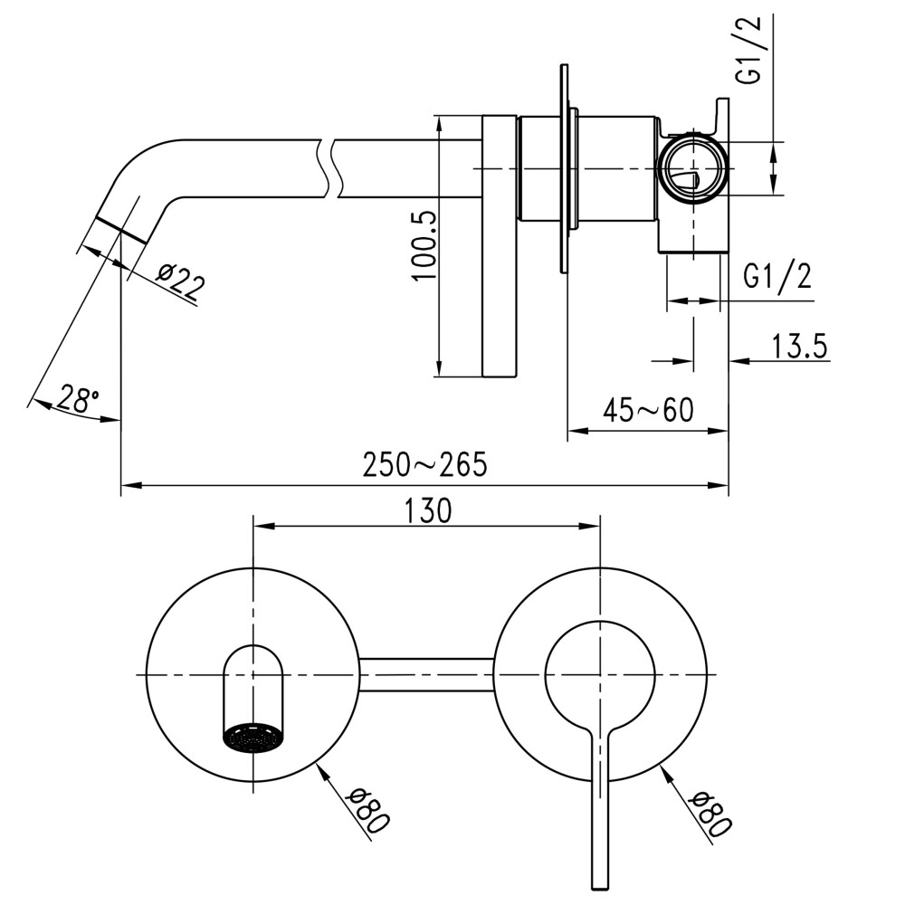 Змішувач для умивальника TOPAZ MODERNO TMD-33235-H78A