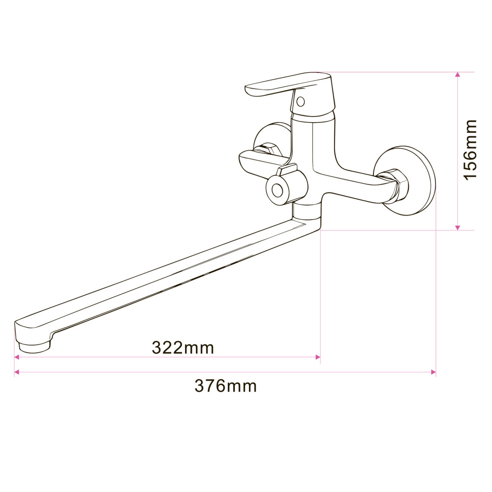 Змішувач для ванни Globus Lux Laguna GLA-0208N