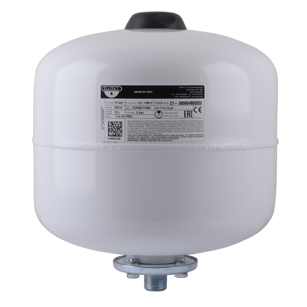 Гідроакумулятор зі змінною мембраною 12л Zilmet HY-PRO 10bar, білий ( 11H0001200 )