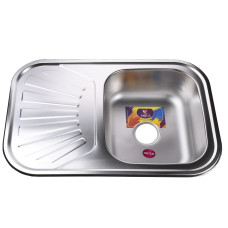 Мийка кухонна врiзна прямокутна з полицею 750х490х180 Satin MR 7549 E Mira