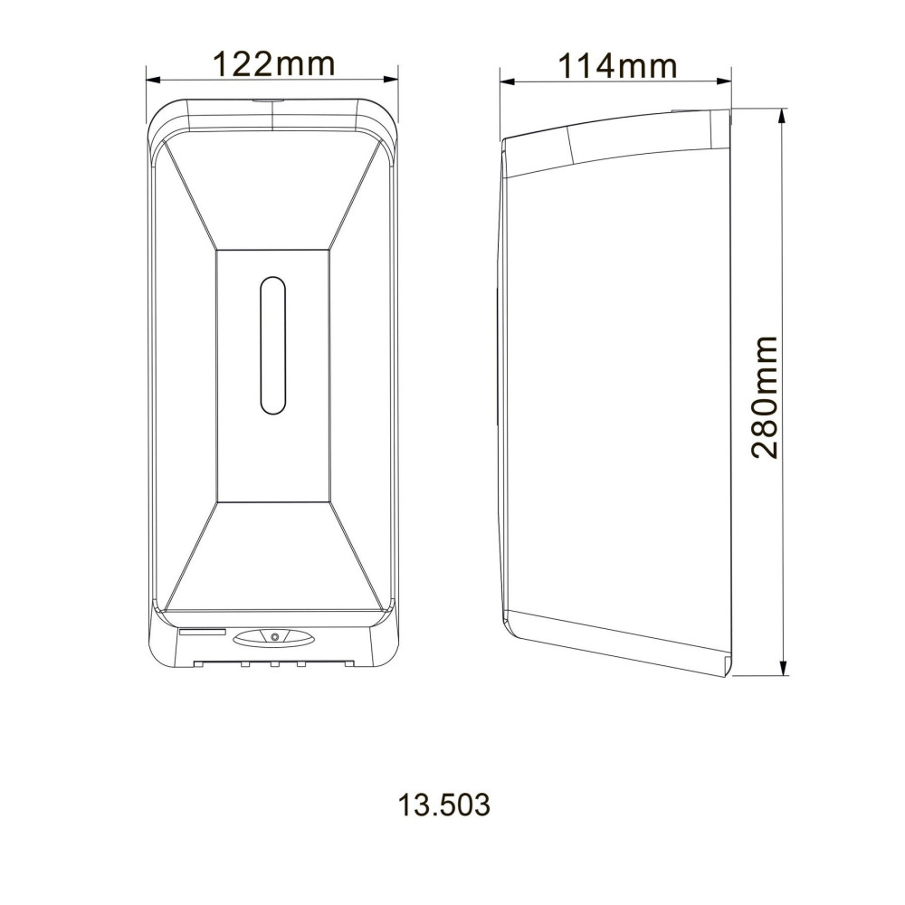 Дозатор сенсорний для антисептика/рідкого мила HOTEC 13.503 ABS White,1000мл,(DC 4*1.5V-тип C-LR14)