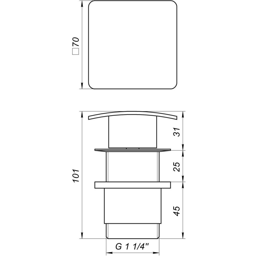 Донний клапан Globus Lux HG-043B (Click-clack)