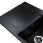 Гранітна мийка Globus Lux KOMO чорний металік 790х500мм-А0001