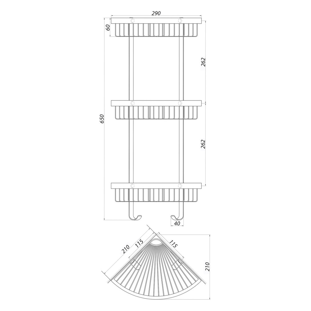Поличка кутова TOPAZ 4115-3