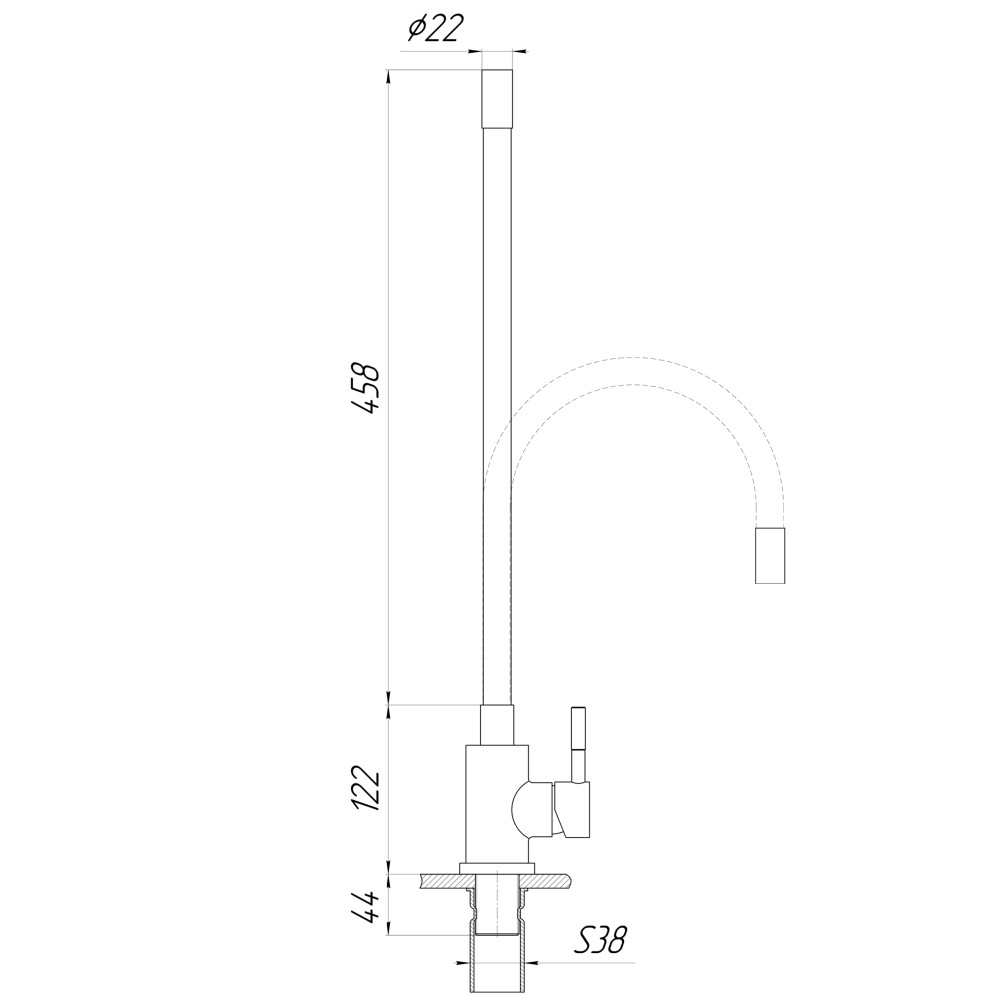 Змішувач для кухні Globus Lux ALPEN SBT1-203S-BG15