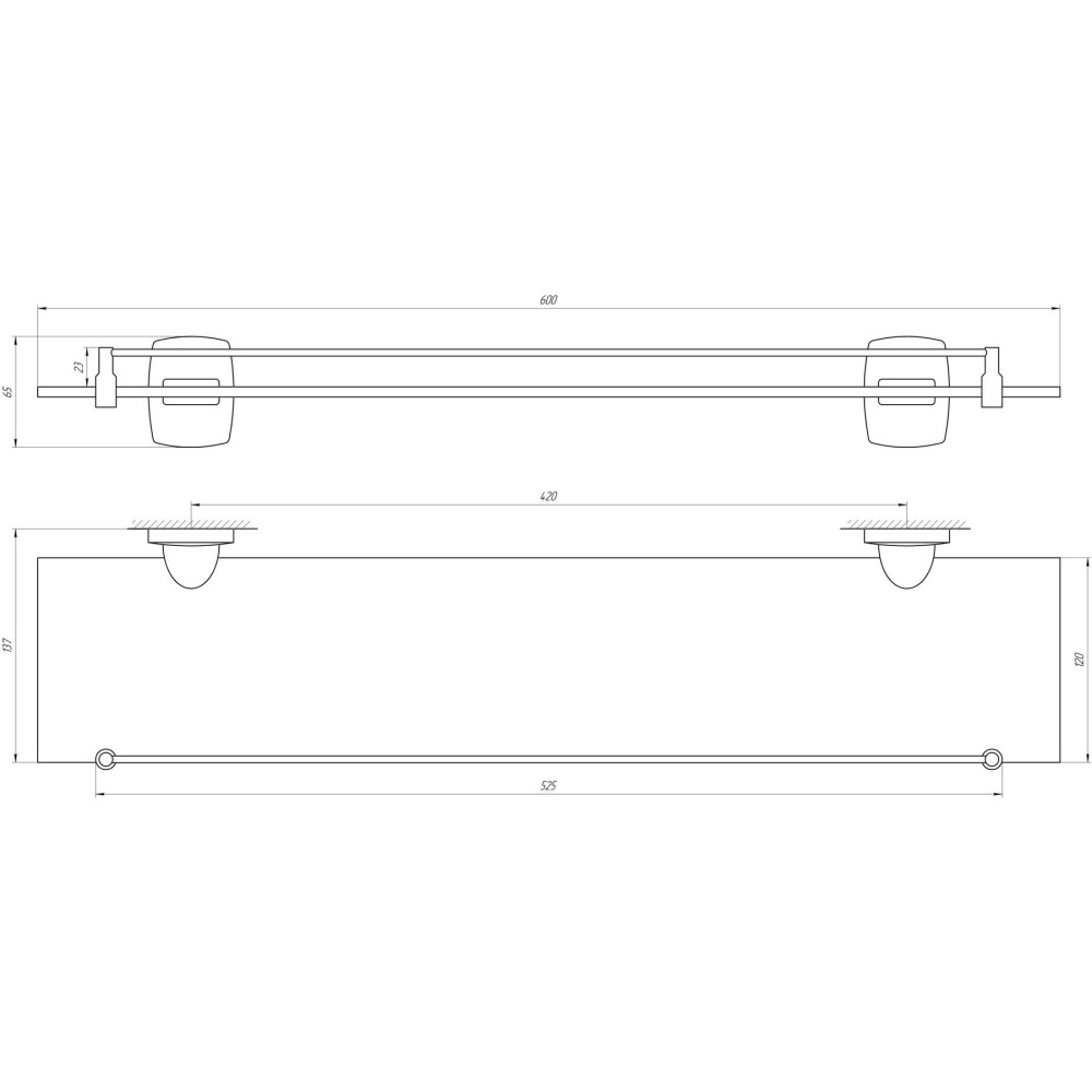 Полиця скляна Globus Lux RM 1702