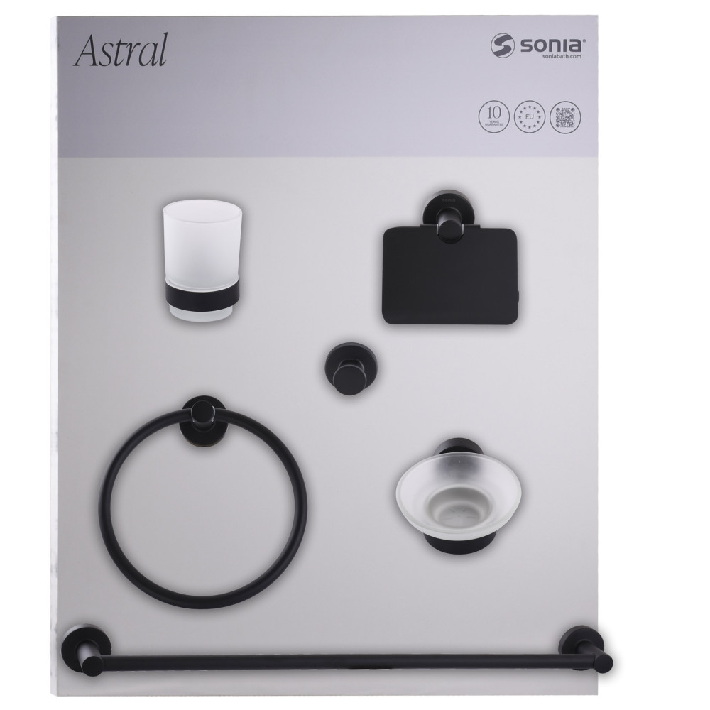 Набір аксесуарів для ванної  SONIA ASTRAL KIT BLACK ( 6 предметів) 185214