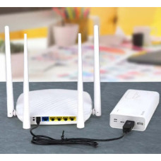 Кабель USB to DC для роутера с 5v на 12v 0.5A 5.5 х 2.1 mm (Чорний)