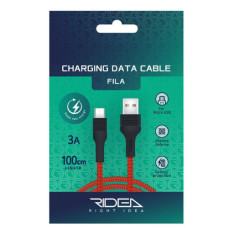 Кабель USB Ridea RC-M112 Fila Micro 3A (Червоно-Чорний)