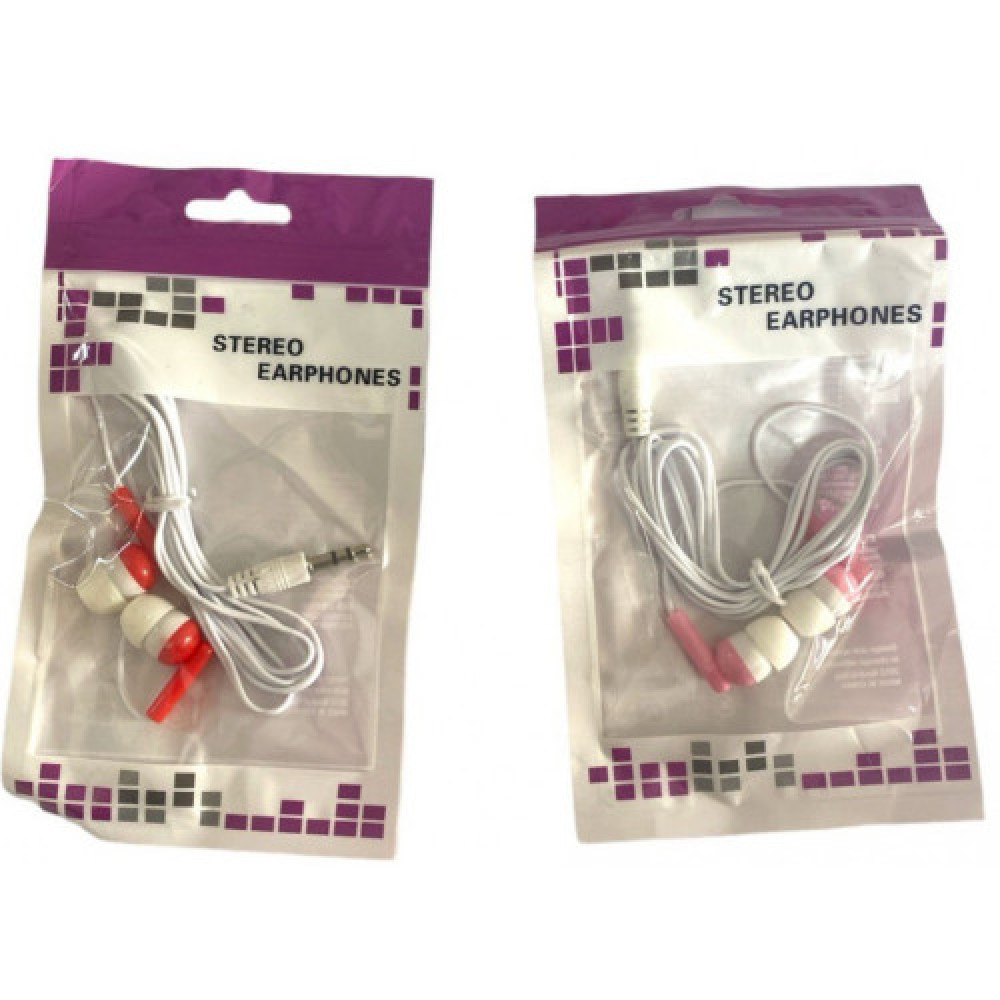 Навушники вакуумні кольорові в пакеті
