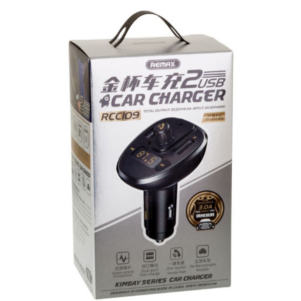 FM-трансмітер Remax RCC109 (Чорний)