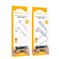 Кабель USB Borofone BX105 Corriente 60W Type-C to Type-C (Сiрий)
