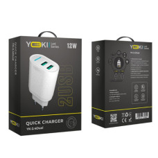 Мережевий Зарядний Пристрій Yoki Led Series YK-2.4Dual 12W (Бiлий)