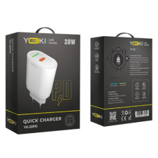 Мережевий зарядний пристрій Yoki Led Series YK-20PD 20W (Бiлий)