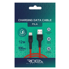 Кабель USB Ridea RC-M132 Fila 12W Lightning (Червоно-Чорний)