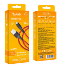Кабель USB Ridea RC-ST74 StablePro Type-C 3A (Червоно-Чорний)