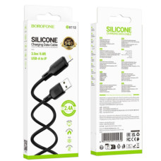 Кабель USB Borofone BX113 Silicone Lightning 2.4A 3m (Чорний)