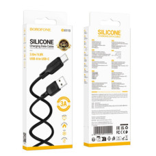 Кабель USB Borofone BX113 Silicone Type-C 3A 3m (Чорний)