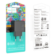 Мережевий Зарядний Пристрій Hoco CS17A 1USB Multi-Protocol 22.5W (Чорний)