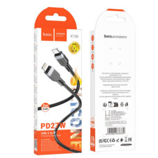 Кабель Hoco X109 Silicone Type-C to Lightning PD27W 3m (Чорний)