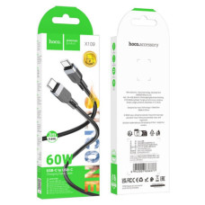 Кабель Hoco X109 Silicone Type-C to Type-C 60W 3m (Чорний)