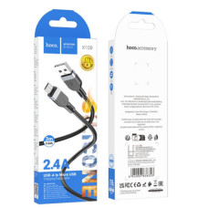 Кабель Hoco X109 Silicone Micro 2.4A 3m (Чорний)