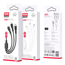Кабель XO NB230 Rock Series 2.4A 3in1 (Чорний)