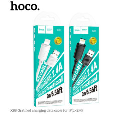 Кабель USB Hoco X88 Gratified Lightning 2.4A 2m (Білий)