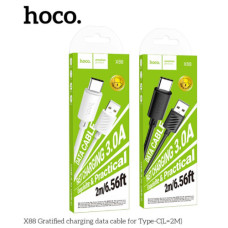 Кабель USB Hoco X88 Gratified Type C 3A 2m (Чорний)