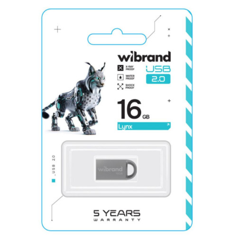USB флеш-накопичувач Wibrand 16gb Lynx (Срібло)
