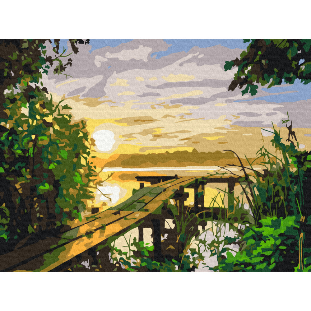 Захід сонця на річці