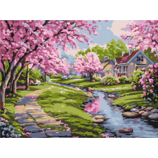 Сакура біля будинку