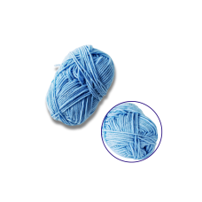Пряжа фасованна петляста 50гр. (80% бавовни+ 20% молочна клітковина) світло-синій