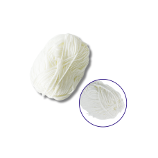 Пряжа фасованна петляста 50гр. (80% бавовни+ 20% молочна клітковина) молочно-біла