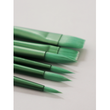 Набір професійних нейлонових пензликів 6 шт Преміум (зелені)