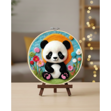 Набір для валяння картини з вовни "Обійми панди"