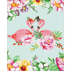 Фламінго в квітковому арті