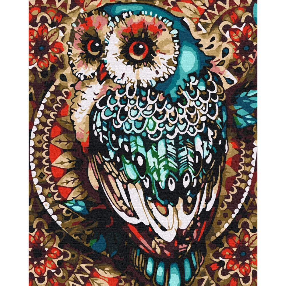 Сова в кольоровій мозаїці