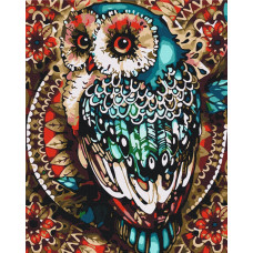 Сова в кольоровій мозаїці