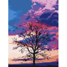 Осінь на фоні пурпурного неба