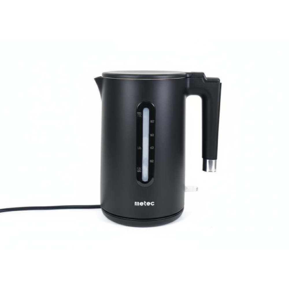 Електрочайник HHB8719S 1.7л. 1800Вт, корпус пластик, чорний, подвійні стінки Metec