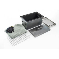 Коптильня з гідрозатвором товщина метала 2мм 510*310*300мм з чохлом і рукавичками СИЛА